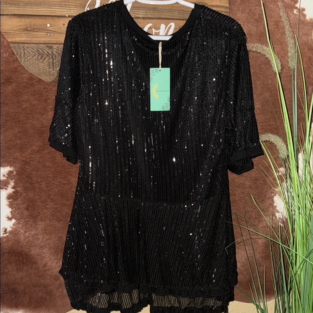 Black Sequin Blouse 🖤